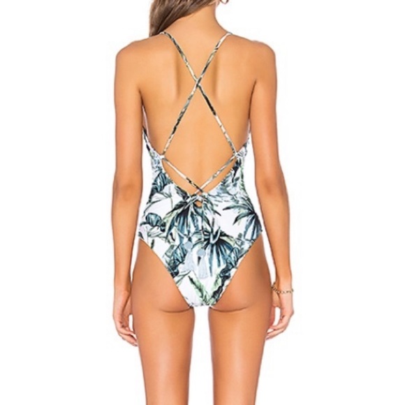 Somedays Lovin White Palm One Piece Swim - Picture 3 of 7